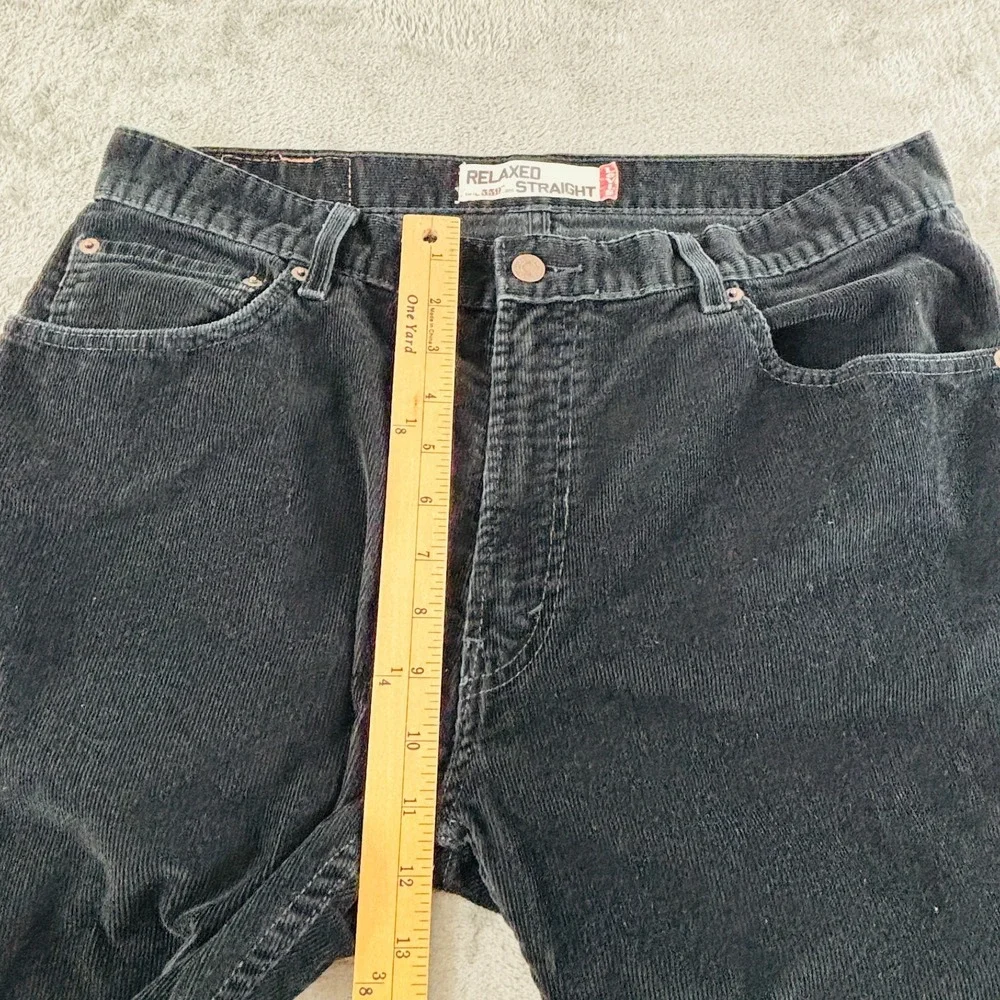 Levi's 559 Corduroy Pants Mens 36x32 Black Relaxed Fit Straight Leg‎ Y2K Baggy